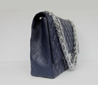 Chanel Flap Bag Quilted Navy-blue Caviar with Silver Chain 1116 1116