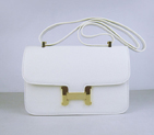 Hermes Constance Togo Leather Single Bag White Gold Hardware H020 H020