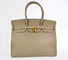 Hermes Birkin 35CM clemence leather in Dark Grey with Gold hardware H35LDGG