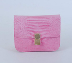 Celine Classic Box Small Flap Bag Lizard Leather Peach 80077
