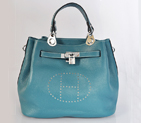 Hermes Mini so kelly bag in Medium Blue with Silver hardware 8388MBS