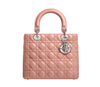 Rosewood leather 'Lady Dior' bag CAL44551 M265