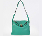 Hermes Lindy 30CM Havanne Handbags 1057 Green Leather Golden Hardware H1057