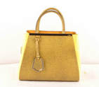 Fendi 2Jours Cannage&Ferrari Leather Tote Bag F2552S Lemon F2552S