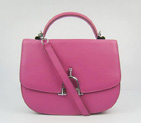 Hermes Stirrup Shoulder Bag Peach Calfskin Silver H8088