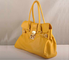 Miu Miu Calf Leather Tote Bags 90331 Yellow 90331