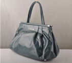 Miu Miu Tote Handbags Oil Wax Leather 8001 Dark Green 8001