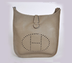 Hermes 28cm Evelyn bag clemence leather in Dark Grey 1042