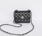 Chanel Classic Micro Flap Bag 1118 Black Sheepskin Silver Hardware 1118