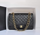 Chanel Original Leather Jumbo Flap Bag A47600 Black Gold A47600