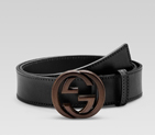 belt with leather interlocking G buckle 245863 BGHAN 1062