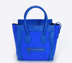 Fashion Celine Luggage Mini Boston Bag Ferrari&Suede Leather Blue 98169