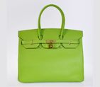 Hermes Birkin 35CM Palm stripes leather in Green with Gold hardware H35PSGG