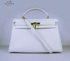 Hermes Kelly 35cm Togo Leather Bag White 6308 Gold Hardware 6308