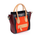 Celine Luggage small Fashion Bag Orange Black Maroon 98168