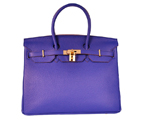 Hermes Birkin 35CM togo leather in Sapphire with Gold hardware H35BJSG