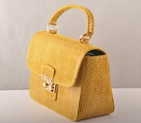 Miu Miu Tote Flap Bags Snake Veins 7428 Yellow 7428