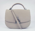 Hermes Stirrup Shoulder Bag Grey Calfskin Silver H8088
