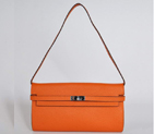 Hermes Kelly 26CM Shoulder Bag Clemence Orange H1001