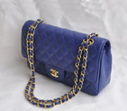 Chanel 2.55 Quilted Flap Bag 1112 Deep Blue with Gold Hardware 1112