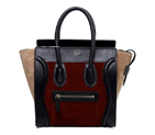 Celine Luggage Micro Boston Bag Original Suede Leather Wine 3307