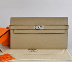 Hermes Kelly Wallet clemence leather in Dark Grey A708