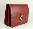 Celine Classic Leather Shoulder Flap Bag 80088 Maroon 80088