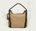 'bella' large hobo with woven leather bow, bamboo 269947 A7M0G 3512