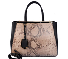 Fendi '2Jours' Snake stripes Leather shoulder and tote bag F2552M
