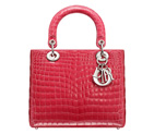 Light coral crocodile 'Lady Dior' bag CRO44551 M318