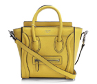Celine Luggage Nano Boston Tote Bags Fluorescence Leather Yellow 3309