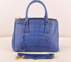 Prada Small Croco Leather Tote Bag SkyBlue 16625S