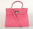 Hermes Kelly 32CM clemence leather in Peach with Silver hardware K32LSPS