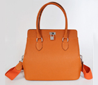 Hermes Tool box bag togo leather in Orange with Silver hardware 8688