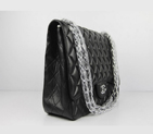 Chanel Flap Bag Quilted Black Lambskin with Silver Chain 1116 1116