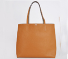 Hermes shopping bag clemence leather in Camel/Dark Grey 1988