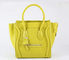 Celine Luggage Bags Medium in Lambskin Yellow 98169