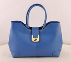 Fendi 2jours Saffiiano Leather Tote Bag 2546 Blue 2546