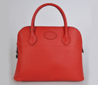 Hermes Bolide Bag 37cm clemence leather in Flame with Silver hardware 1037FS
