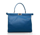 Fendi Peekaboo Bag Blue Calfskin Leather F2292 F2292