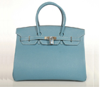 Hermes Birkin togo leather 35CM Medium Blue togo(Silver) H35MBBJSS