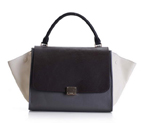 2012 Latest  Celine Trapeze Bags Original Leather 3342 Brown Offwhite 3342