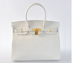 Hermes Birkin 35CM clemence leather in Pure white with Gold hardware H35LPWG