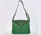 Hermes Lindy 30CM Havanne Handbags 1057 Dark Green Leather Golden Hardware H1057