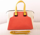 Fendi Chameleon Punch Saffiiano Leather Top Zip Tote Bag 2537 Red-White 2537