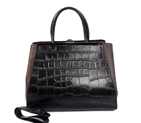 Fendi Fall Winter 2012 2Jours Black Original Croco Leather Tote Bag F2552M