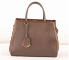 Fendi Fall Winter 2012 2Jours Saffiiano Leather Tote Bag 8BH250M Brown 2552M