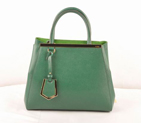 Fendi Fall Winter 2012 2Jours Saffiiano Leather Tote Bag 8BH250S Green 2552S