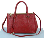 Prada Ostrich Leather Tote Bag BN1801 Red BN1801