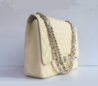 Chanel Flap Bag Quilted Beige Caviar with Gold Chain 1116 1116
